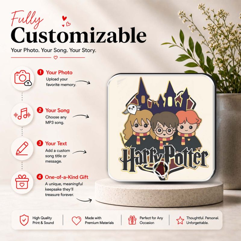 Musical Fridge Magnet Harry Potter Theme Gift for Fans, Kids, Teens Rechargeable Speaker Harry Potter Theme Return Gift for Birthday